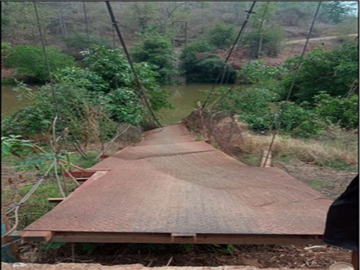 KNDF Terrorist Group and the So-called PDF Terrorists Blew up and destroyed a Suspension Bridge over Pon Creek, Located on the Bawlakhe-Pharsoung road in Chekwae Village in Bawlakhe Township