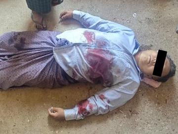 မကွေးတိုင်းဒေသကြီး၊ အောင်လံမြို့နယ်၌ PDF အမည်ခံ အကြမ်းဖက်သမားများက  သေနတ်ဖြင့် ပစ်ခတ်သတ်ဖြတ်ခဲ့မှုကြောင့် ကျေးရွာအုပ်စု အုပ်ချုပ်ရေးမှူး တစ်ဦး  သေဆုံးမှု မှတ်တမ်းဓာတ်ပုံ။