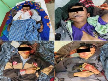 မကွေးတိုင်းဒေသကြီး၊ ပွင့်ဖြူမြို့နယ်၌ PDF အမည်ခံ အကြမ်းဖက်သမားများက သေနတ်ဖြင့်  ပစ်ခတ်သတ်ဖြတ်ခဲ့မှုကြောင့် ကျေးရွာအုပ်စု အုပ်ချုပ်ရေးမှူး တစ်ဦးနှင့် အပြစ်မဲ့ အရပ်သားပြည်သူ သုံးဦး သေဆုံးမှု မှတ်တမ်းဓာတ်ပုံ။