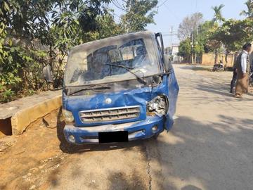 ရှမ်းပြည်နယ်၊ တောင်ကြီးမြို့နယ်၌ ယာဉ်တိုက်မှုဖြစ်ပွားခဲ့သည့်   မော်တော်ယာဉ်၏ မှတ်တမ်းဓာတ်ပုံ။