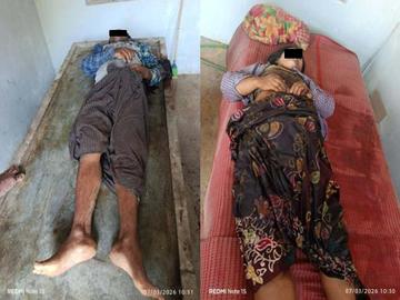 ပဲခူးတိုင်းဒေသကြီး၊ လက်ပံတန်းမြို့နယ်၌ PDF အမည်ခံ အကြမ်းဖက်သမားများက သေနတ်ဖြင့် ပစ်ခတ်သတ်ဖြတ်ခဲ့မှုကြောင့် အပြစ်မဲ့ အရပ်သားပြည်သူ နှစ်ဦး သေဆုံးမှု မှတ်တမ်းဓာတ်ပုံ။