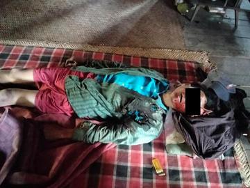 မကွေးတိုင်းဒေသကြီး၊ တောင်တွင်းကြီးမြို့နယ်၌ PDF အမည်ခံ အကြမ်းဖက်သမားများက သေနတ်ဖြင့် ပစ်ခတ်သတ်ဖြတ်ခဲ့မှုကြောင့် အပြစ်မဲ့ အရပ်သားပြည်သူ တစ်ဦး သေဆုံးမှု မှတ်တမ်းဓာတ်ပုံ။