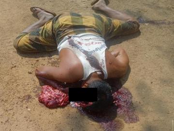 An innocent civilian abducted and shot dead by so-called PDF terrorists in Paungde Township of Bago Region.