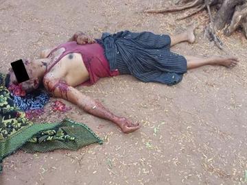 An innocent civilian shot dead by so-called PDF terrorists in Natmauk Township of Magway Region.